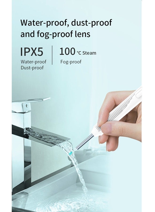 إتش بي إم واي طقم إزالة شمع الأذن – كاميرا عالية الدقة بقوة 2000 واط، مجهزة بأدوات إزالة شمع الأذن المتوافقة مع الكاميرا، منظف شمع الأذن المرئي مع كاميرا، مرآة أذن مزودة بإضاءة، مجموعة تنظيف الأذن تحتوي على 8 مكاشط أذن و6 ملاقط أذن + منظف شمع لاسلكي متوافق مع هواتف iOS وAndroid، سائل تنظيف قناة الأذن مصمم خصيصًا لأجهزة iOS وAndroid. - Image 3